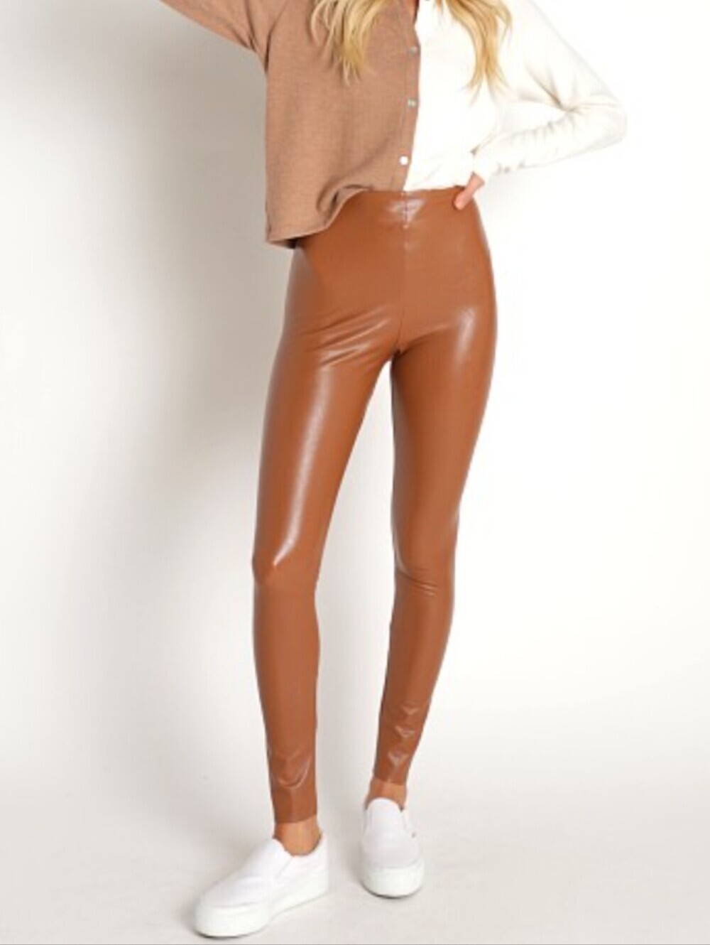 Commando Faux Leather Leggings In Cocoa